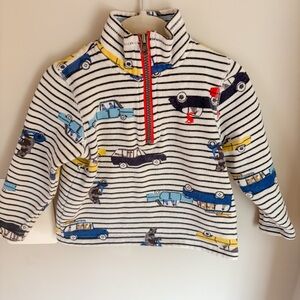 Joules Quarter Zip Sweatshirt Stripes Cars 1 year